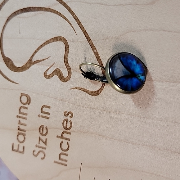 🔥LAST PAIR🔥 Mystic Butterfly Domed Drop Earrings - Picture 4 of 4